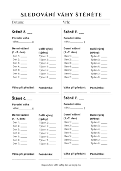 Sledovani vahy stenete